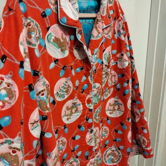 Nick & Nora Red Pajama Set with Festive Print - Picture 3 of 6